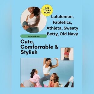 All activewear on sale today at 12:15pm. Lululemon, athleta, Fabletics, and more